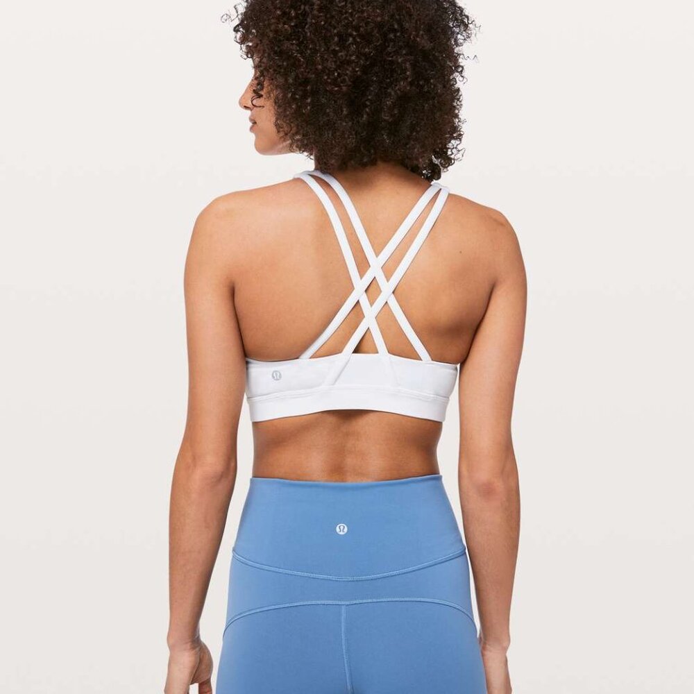 lululemon Energy Bra High Neck Longline White Size 8